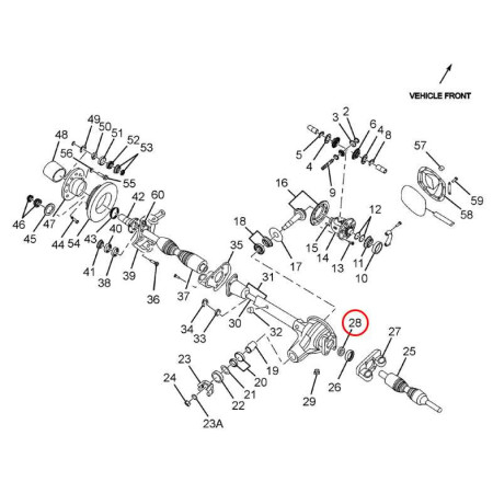 DIF. PREDNÝ - LOŽISKO POLOOS/DIFERENCIAL - PRAVÁ STRANA