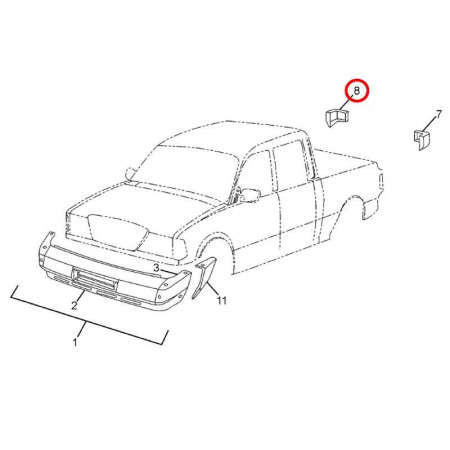 ROH NÁRAZNÍKA  – PRAVÝ