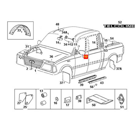 SPÄTNÉ ZRKADLO - PRAVÉ VONK.FIX . 265981100165