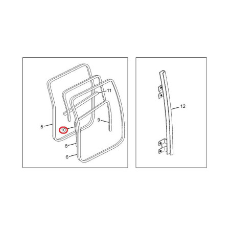 LIŠTA SKLA ĽAVÁ  ZADNÁ VONKAJ.