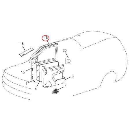 TESNENIE ĽAV. BOČNÉ SKLO PREDNÉ