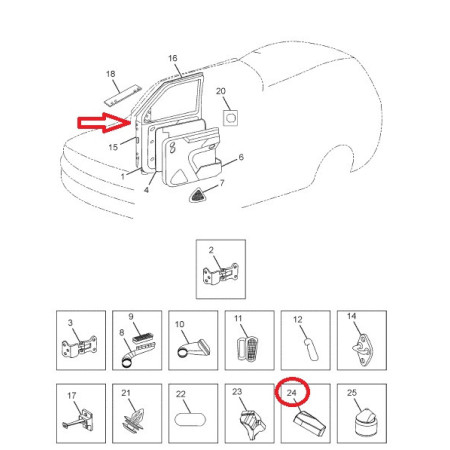 TESNENIE DVERÍ "A" STĹP ĽAVÝ