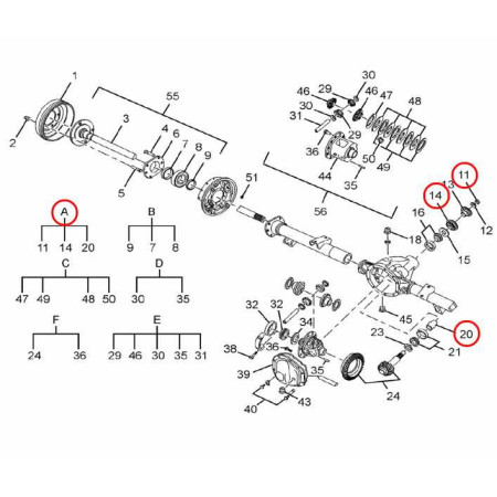 DIF. ZADNÝ - TESNENIE - SADA