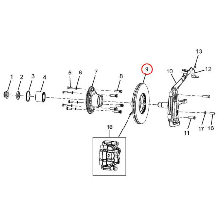 BRZDOVÝ KOTÚČ PREDNÝ - 4X2