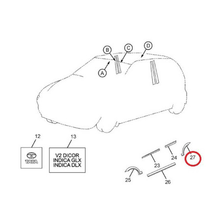 LIŠTA ZAD. BLATNÍKA ĽAVÁ .