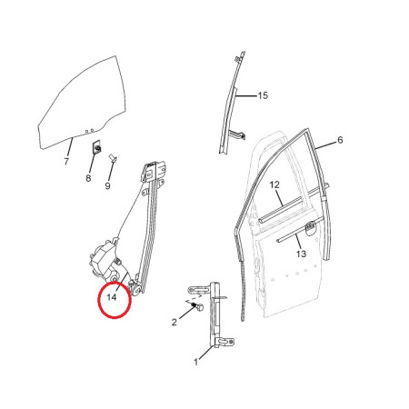 ZDVICH. MECH. OKNA PRAVÁ PREDNÁ .