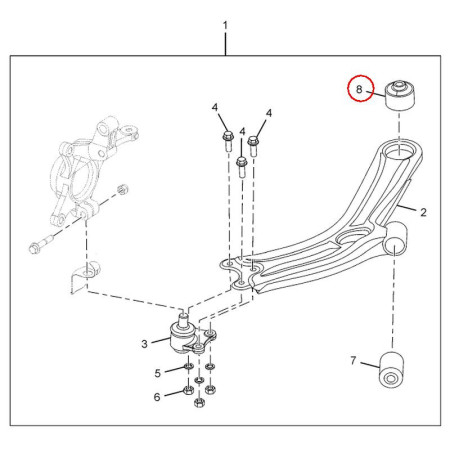 SILENTBLOK SPODNÉHO RAMENA ZADNÝ