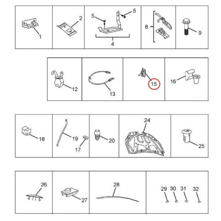 MADLO, KLUČKA NA OTVÁRANIE KAPOTY