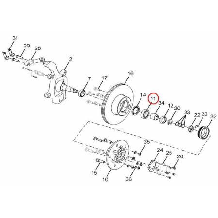 LOŽISKO PREDNÉ VNÚTORNÉ 4X2 ECONOMY