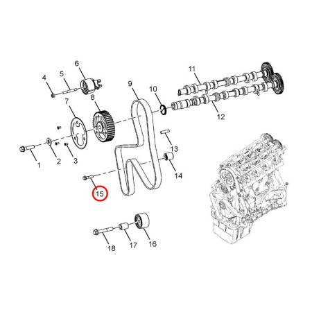 CYLINDRICAL PIN (TENSIONER) - REVERSIBLE THREAD