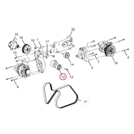 AUTO TENSIONER FOR BELT (KOMPLET - PS PUMP + ALT + AC)
