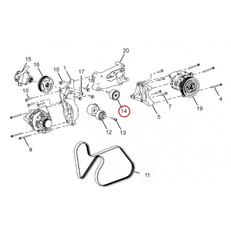 DEFLECTOR WHEEL (PS PUMP + ALT + AC)