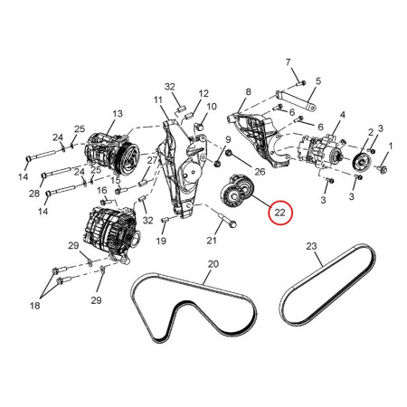 ASSY TENSIONER (ALT + AC)