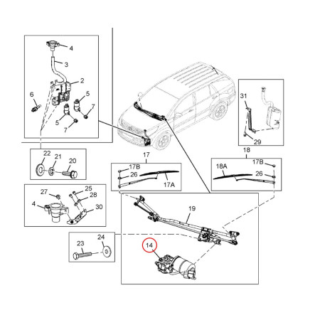 SCHEIBENWISCHER MOTOR - VORDERSEITE