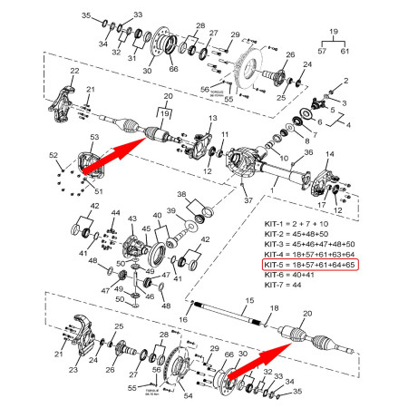 FOR DOJ JOINT BOOT (KIT-33) KIT - FRONT AXLE