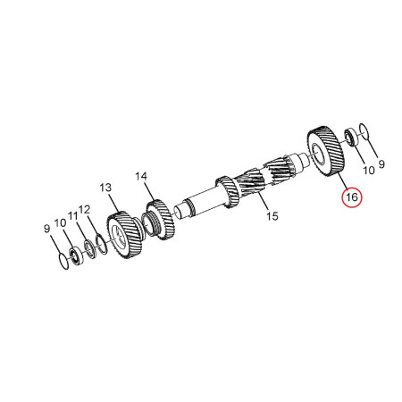 OVERDRIVE GEAR (COUNTERSHAFT - 0.77 ratio)