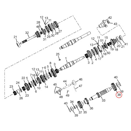 OVERDRIVE GEAR (COUNTERSHAFT - 0.77 ratio)