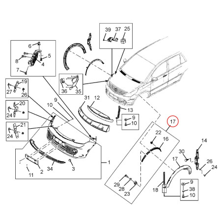 FRONT WHEEL ARCH COVER - RH