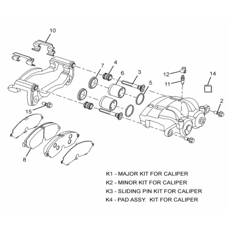 BRAKE CALIPER LH - 2 CALIPER