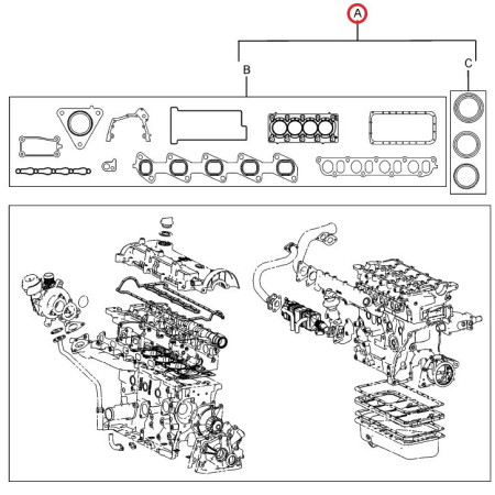 1-MOTOR DICHTUNG SATZT 1 - 2+3