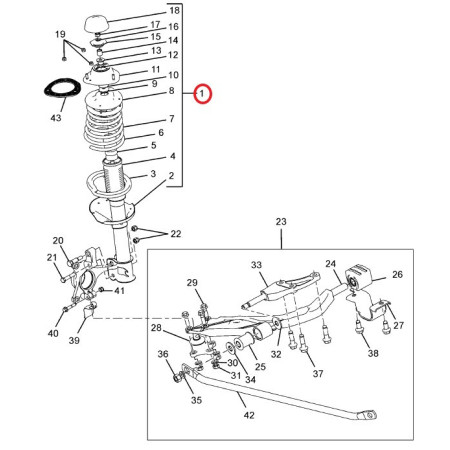 TLMIČ PREDNÝ ĽAVÝ - KOMPLET