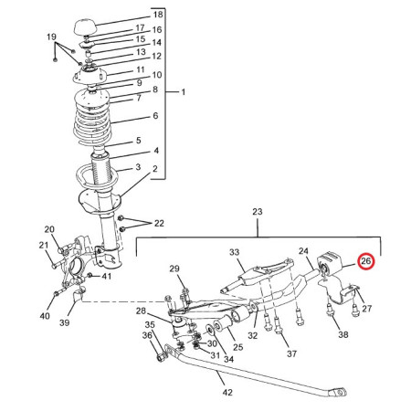 SILENTBLOK PREDNÉHO RAMENA - ZADNÝ
