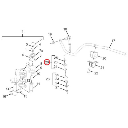 SILENTBLOK ZADNÉHO STABILIZÁTOR GUM.PODLOŽKA 4x
