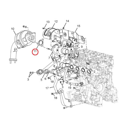 TESNENIE VÝSTUP/ZADNÝ TURBO 2,2