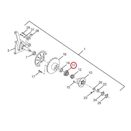 LOŽISKO PREDNÉ VNÚTORNÉ 4X2